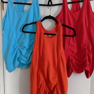 3 ATHLETA Fast Track Tank LARGE Blue Orange Red